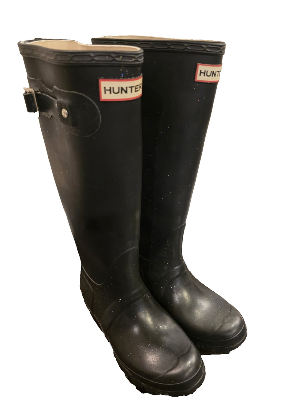 Hunter Tall Waterproof Rubber Rain Boots Womens 5 Black Outdoor Original Utility